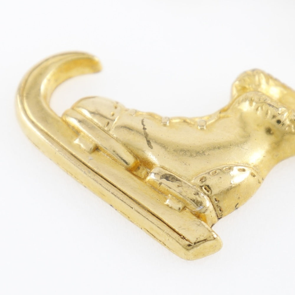 Hermes Brooch Plated Gold Gold Vintage Les Fetes En Hermes Skate Shoes Women
