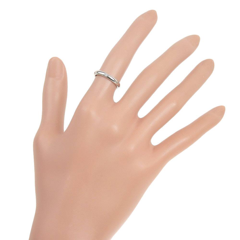 Tiffany&Co. Ring Pt950Platinum, Diamond Silver Elsa Peretti Stacking Band Ring Women