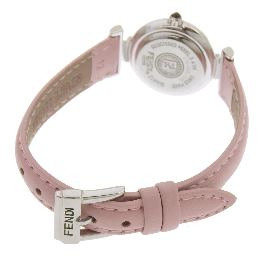 Fendi Watches Quartz 320L Stainless Steel , Embossed Leather White White Shell Dial Women