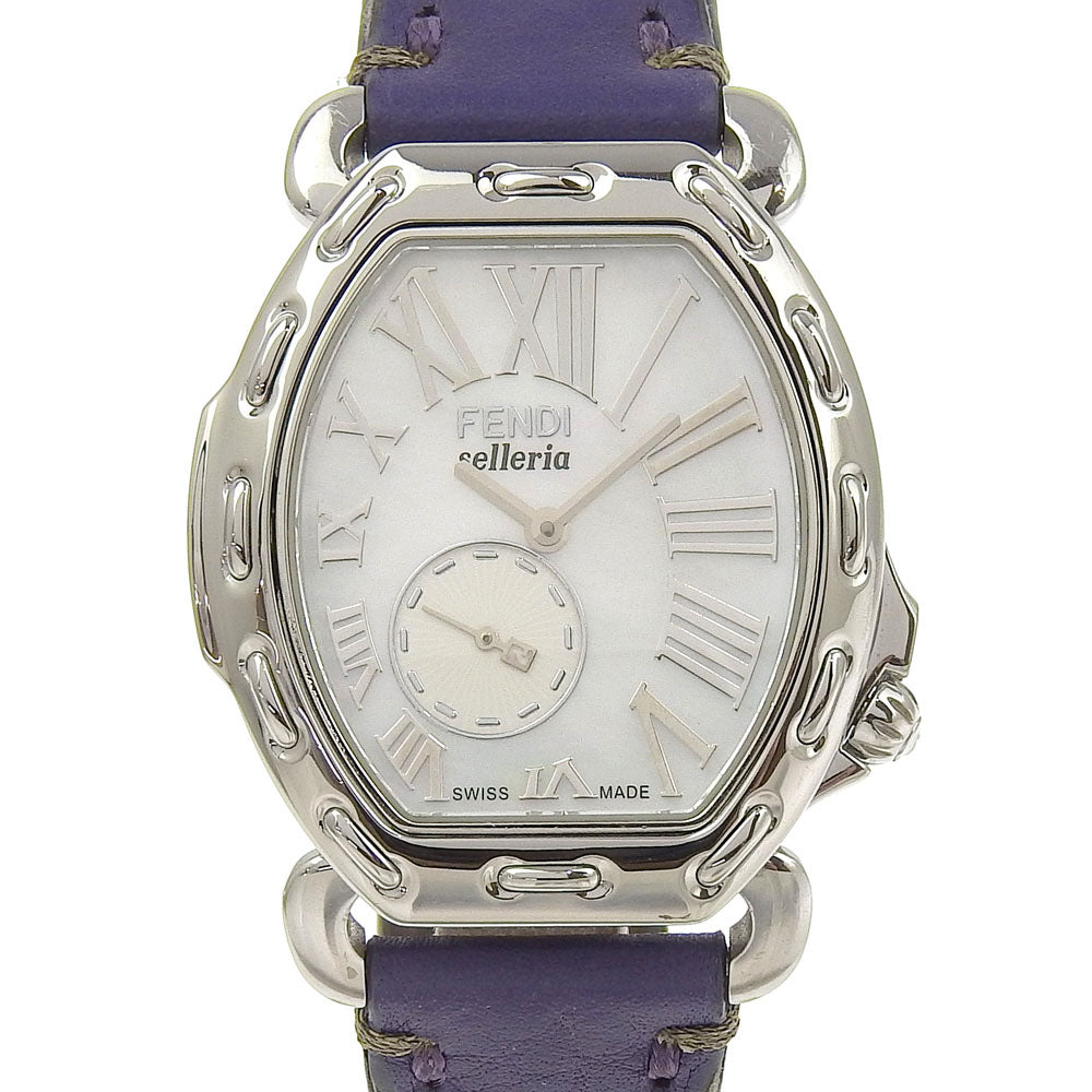Fendi Watches Quartz 8400M Stainless Steel , Embossed Leather White Celeria White Shell Dial Boys