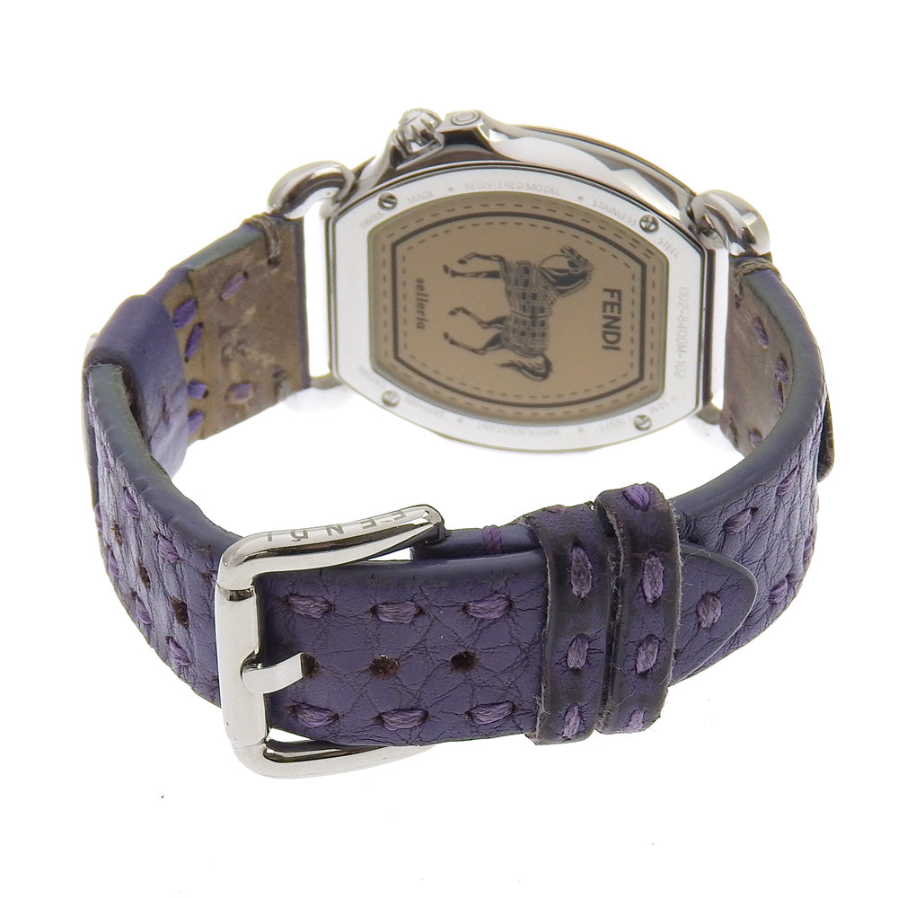 Fendi Watches Quartz 8400M Stainless Steel , Embossed Leather White Celeria White Shell Dial Boys