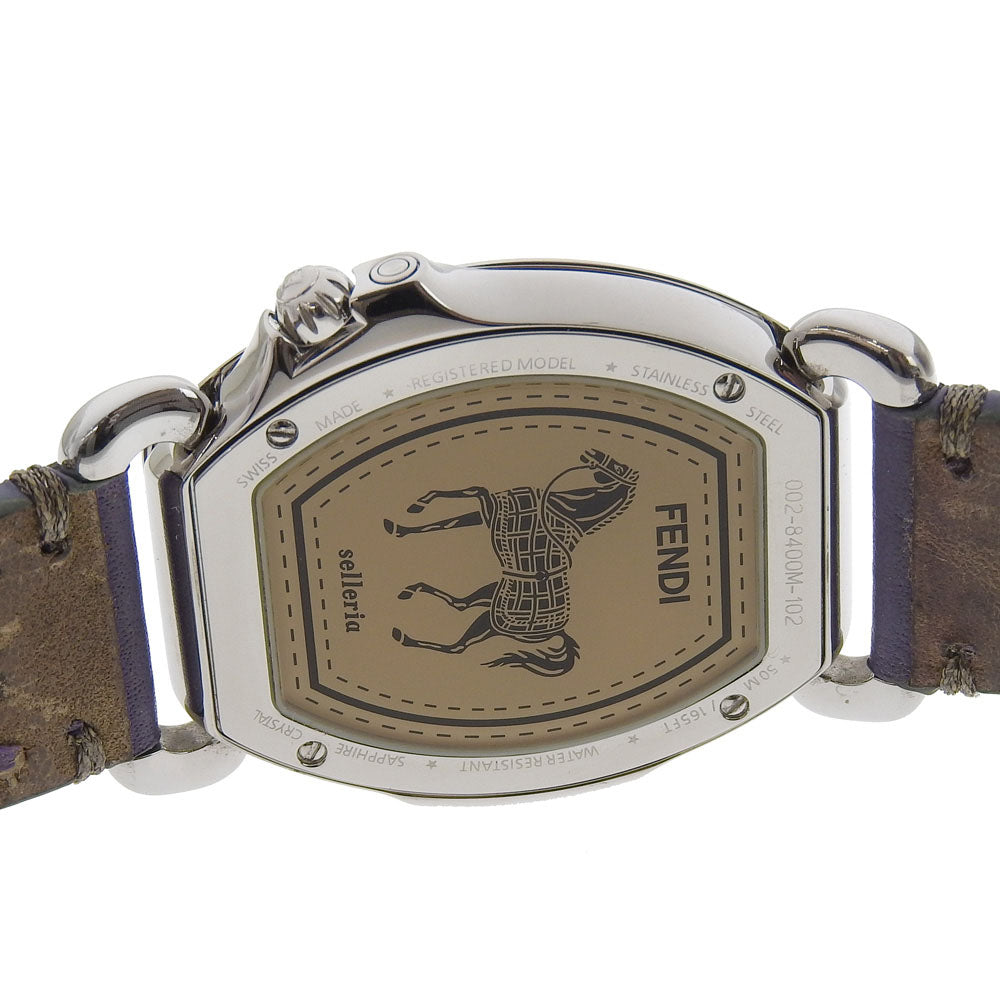 Fendi Watches Quartz 8400M Stainless Steel , Embossed Leather White Celeria White Shell Dial Boys