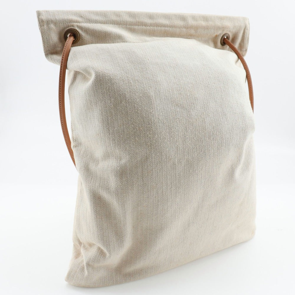 Hermes Shoulder Bag Canvas Beige Alain Gm Women