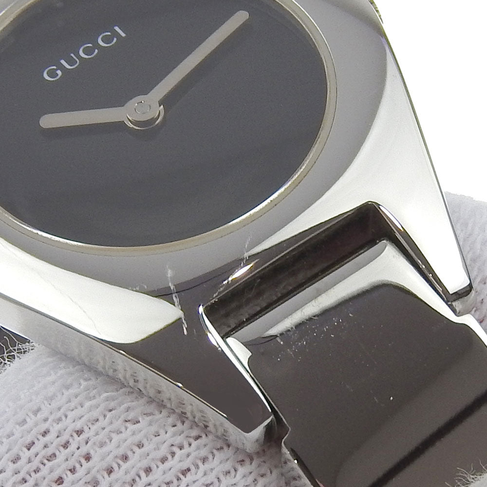 Gucci Watches Quartz 6700L Stainless Steel Silver Black Dial Women