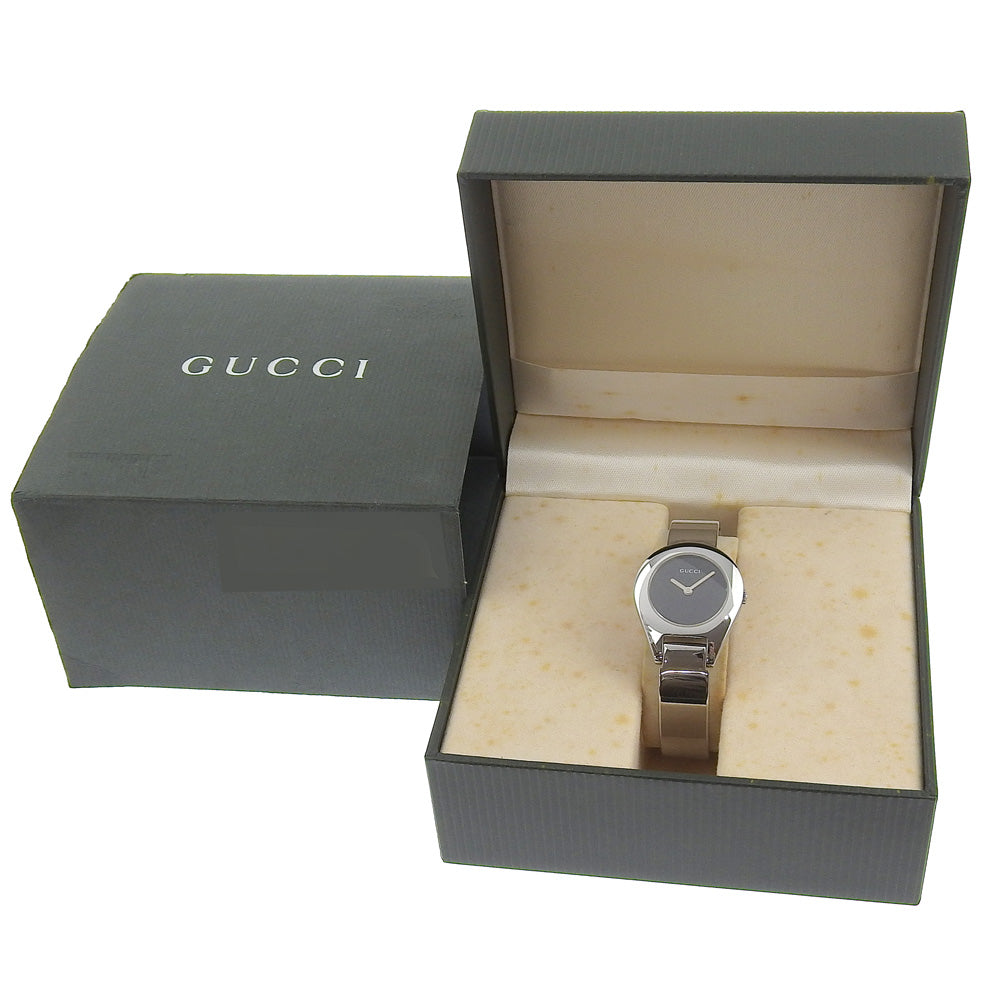 Gucci Watches Quartz 6700L Stainless Steel Silver Black Dial Women