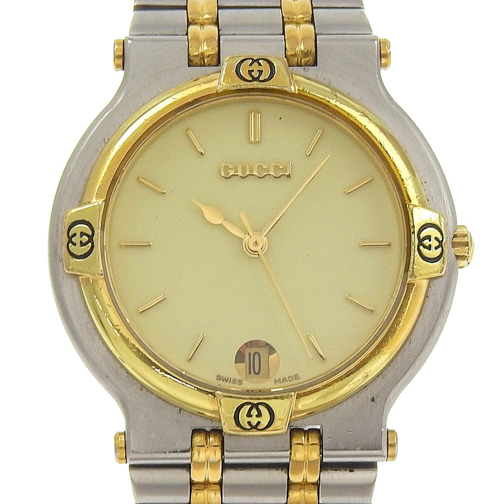 Gucci Watches Quartz 9000M Stainless Steel Silver Gold Dial Mens