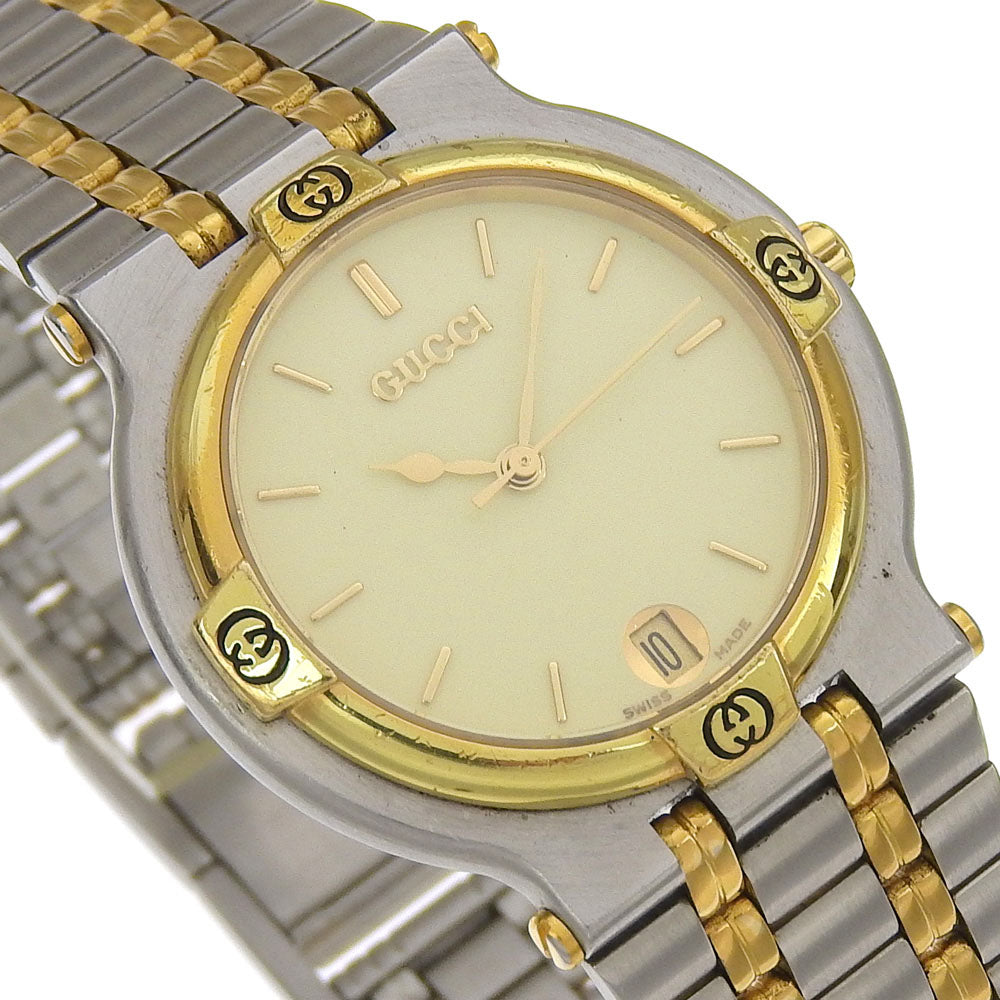 Gucci Watches Quartz 9000M Stainless Steel Silver Gold Dial Mens