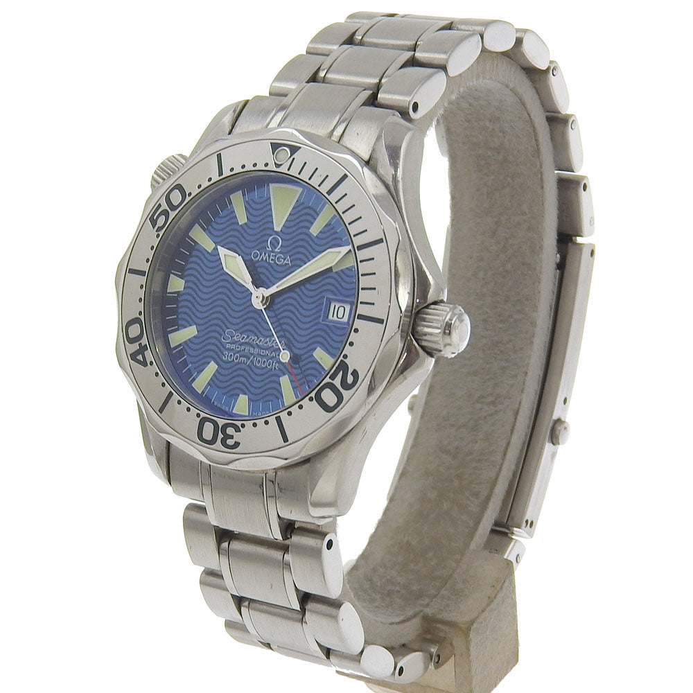 Omega Watches Quartz 2263.8 Stainless Steel Silver Professional 300 Seamaster Blue Dial Boys