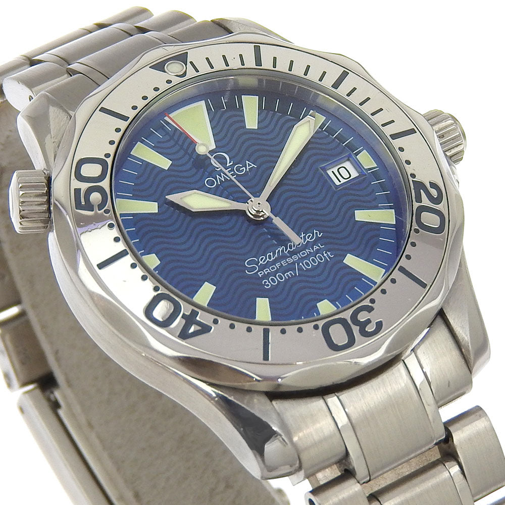 Omega Watches Quartz 2263.8 Stainless Steel Silver Professional 300 Seamaster Blue Dial Boys