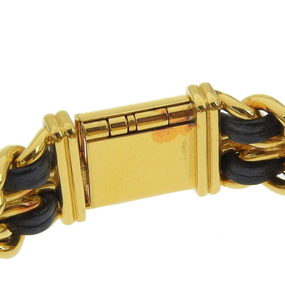 Chanel Watches Quartz H0001 Plated Gold, Embossed Leather Gold Premiere L Black Dial Women