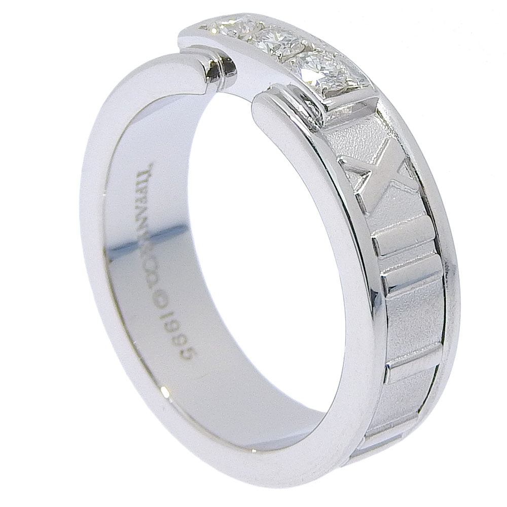 Tiffany&Co. Ring K18 White Gold, Diamond Silver 3P Diamond Atlas Women