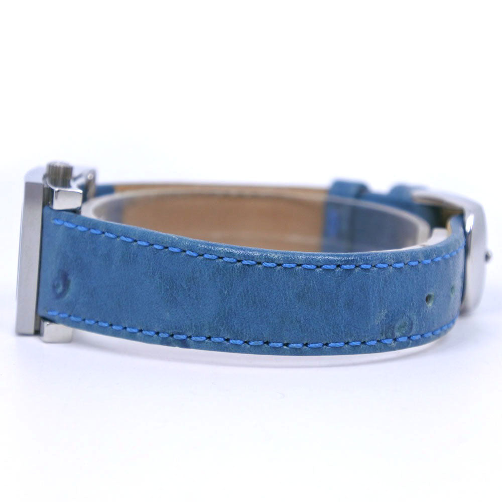 Gucci Watches Quartz 7900P Stainless Steel , Leather Silver/Light Blue Silver Dial Women