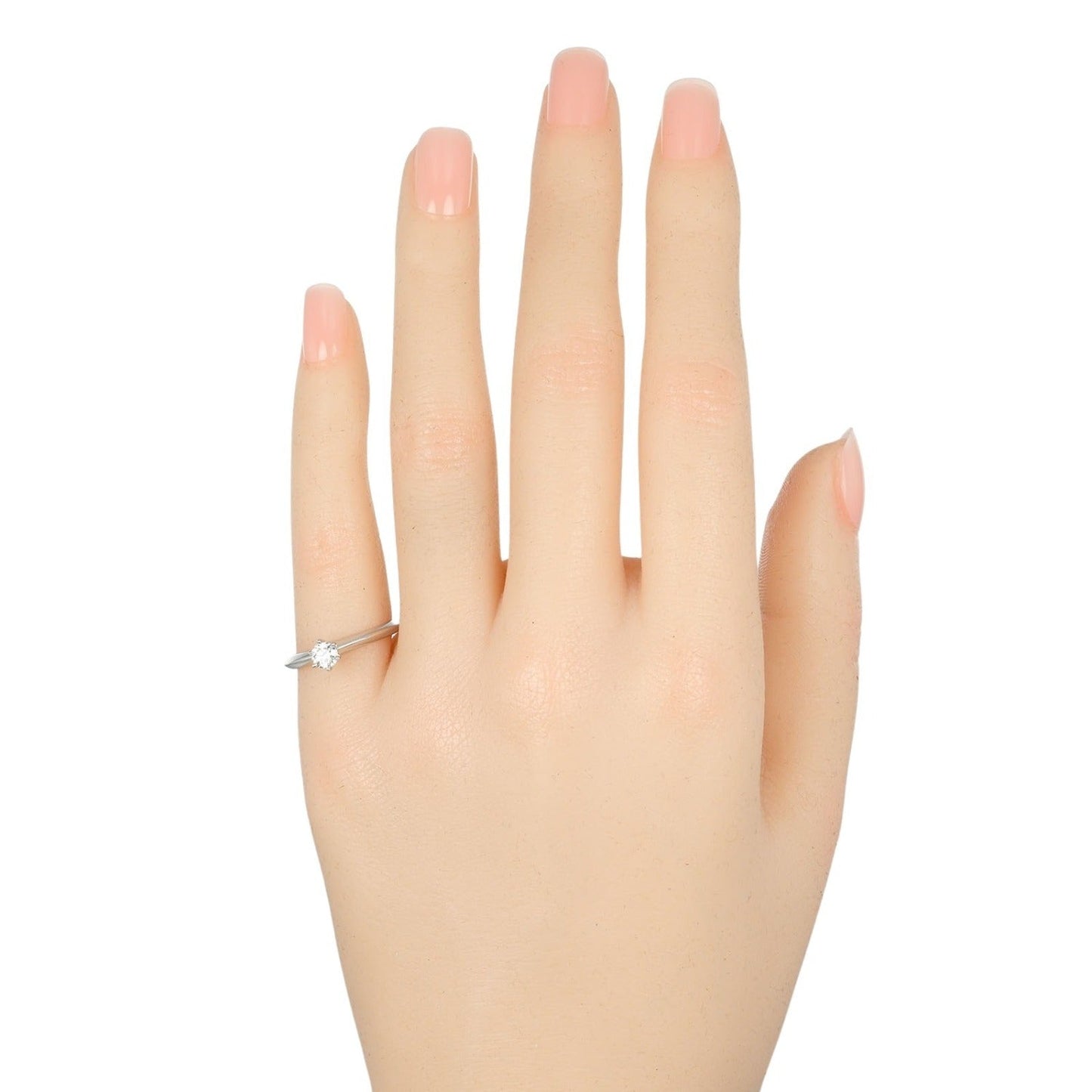 Tiffany&Co. Ring 0.24Ct Vs1/F/3Ex Pt950Platinum, Diamond Clear Silver Solitaire Women