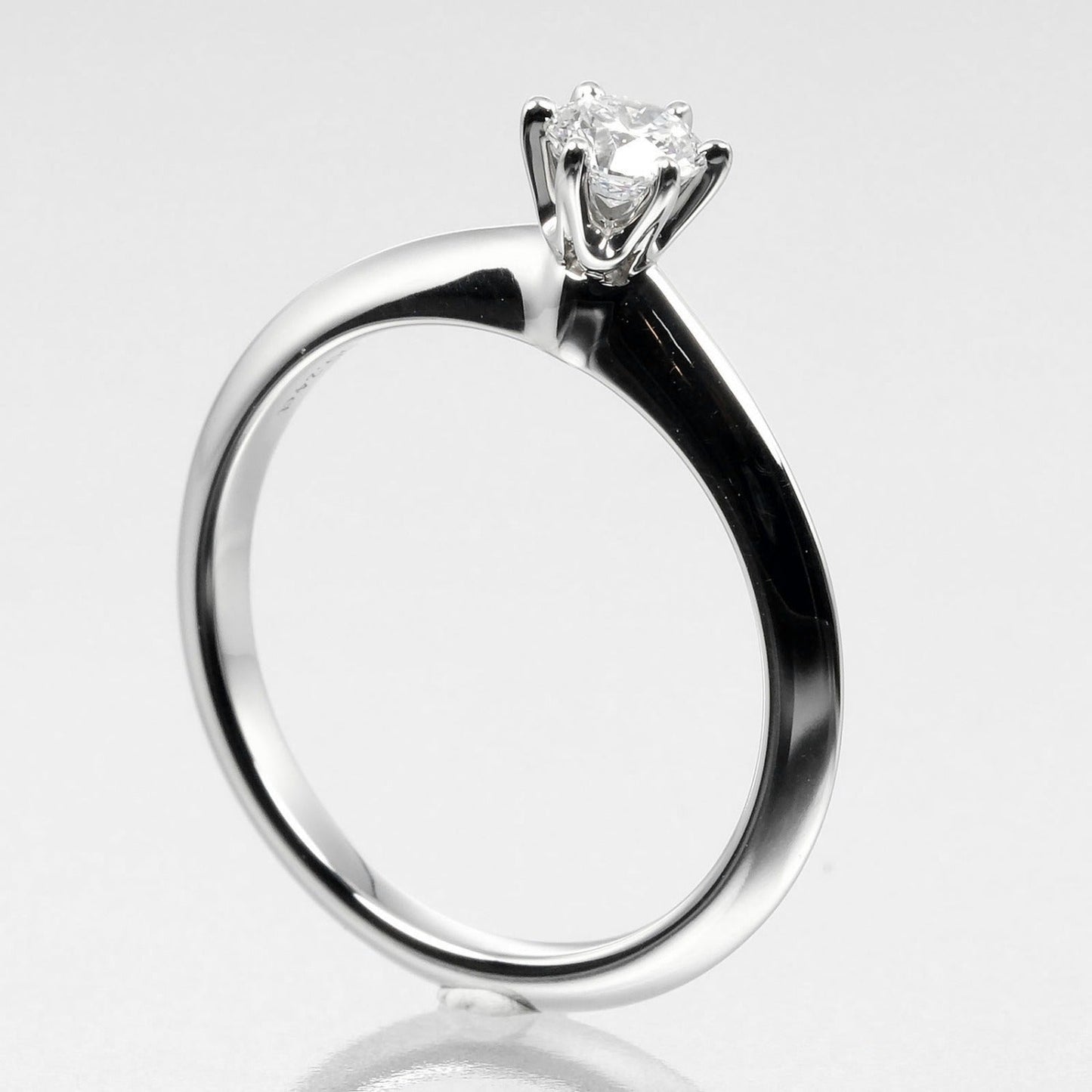 Tiffany&Co. Ring 0.24Ct Vs1/F/3Ex Pt950Platinum, Diamond Clear Silver Solitaire Women