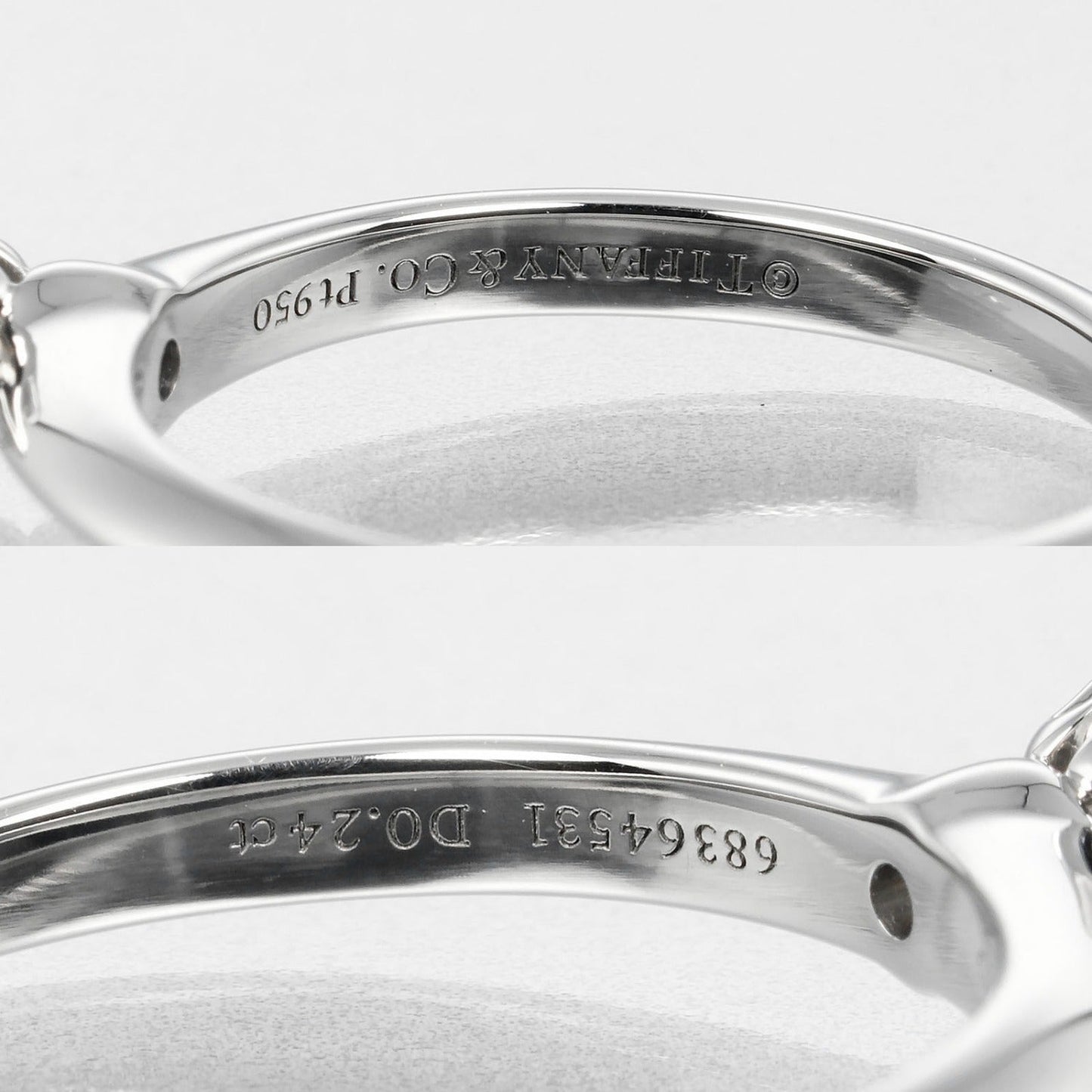 Tiffany&Co. Ring 0.24Ct Vs1/F/3Ex Pt950Platinum, Diamond Clear Silver Solitaire Women