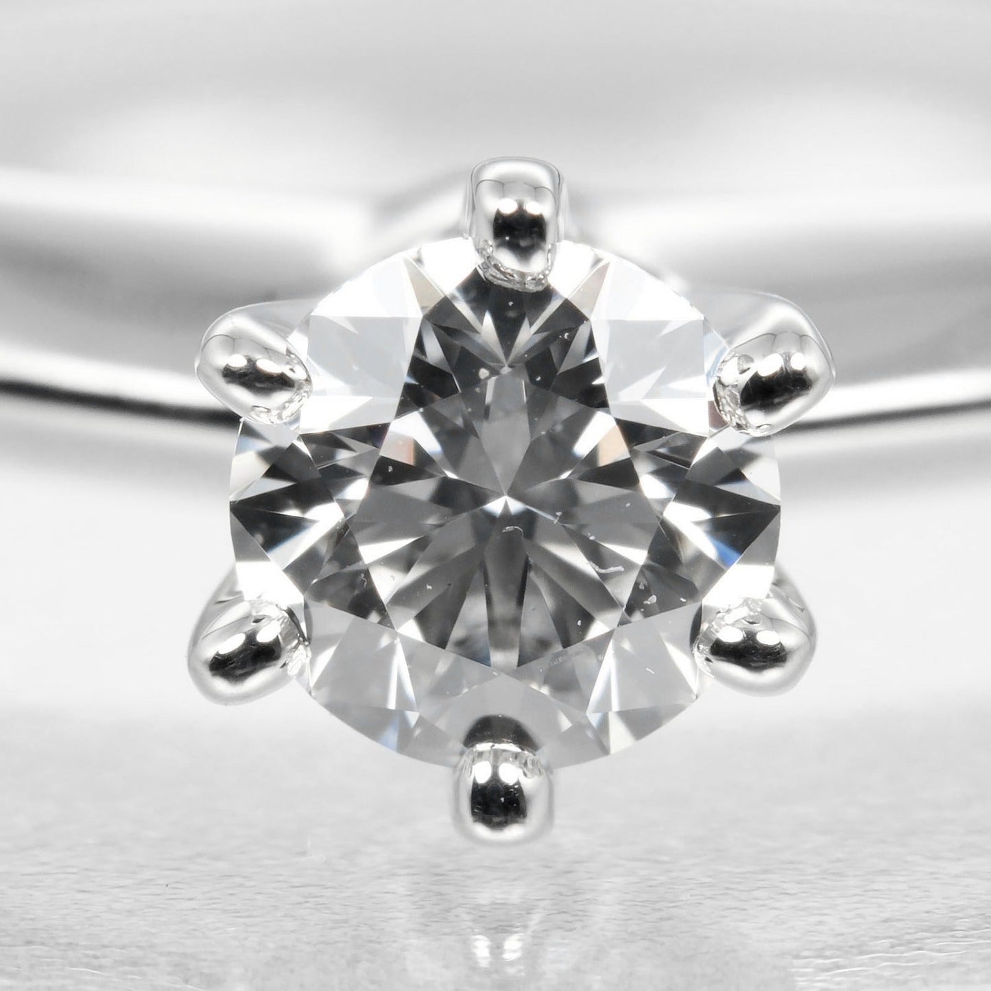Tiffany&Co. Ring 0.24Ct Vs1/F/3Ex Pt950Platinum, Diamond Clear Silver Solitaire Women