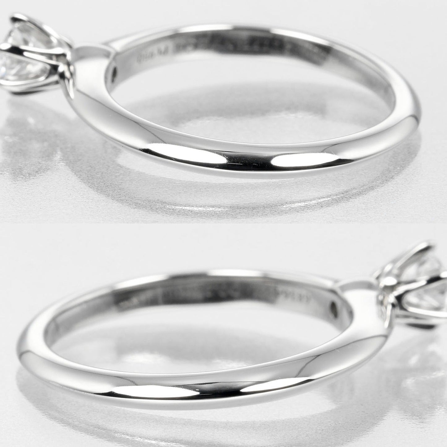 Tiffany&Co. Ring 0.24Ct Vs1/F/3Ex Pt950Platinum, Diamond Clear Silver Solitaire Women