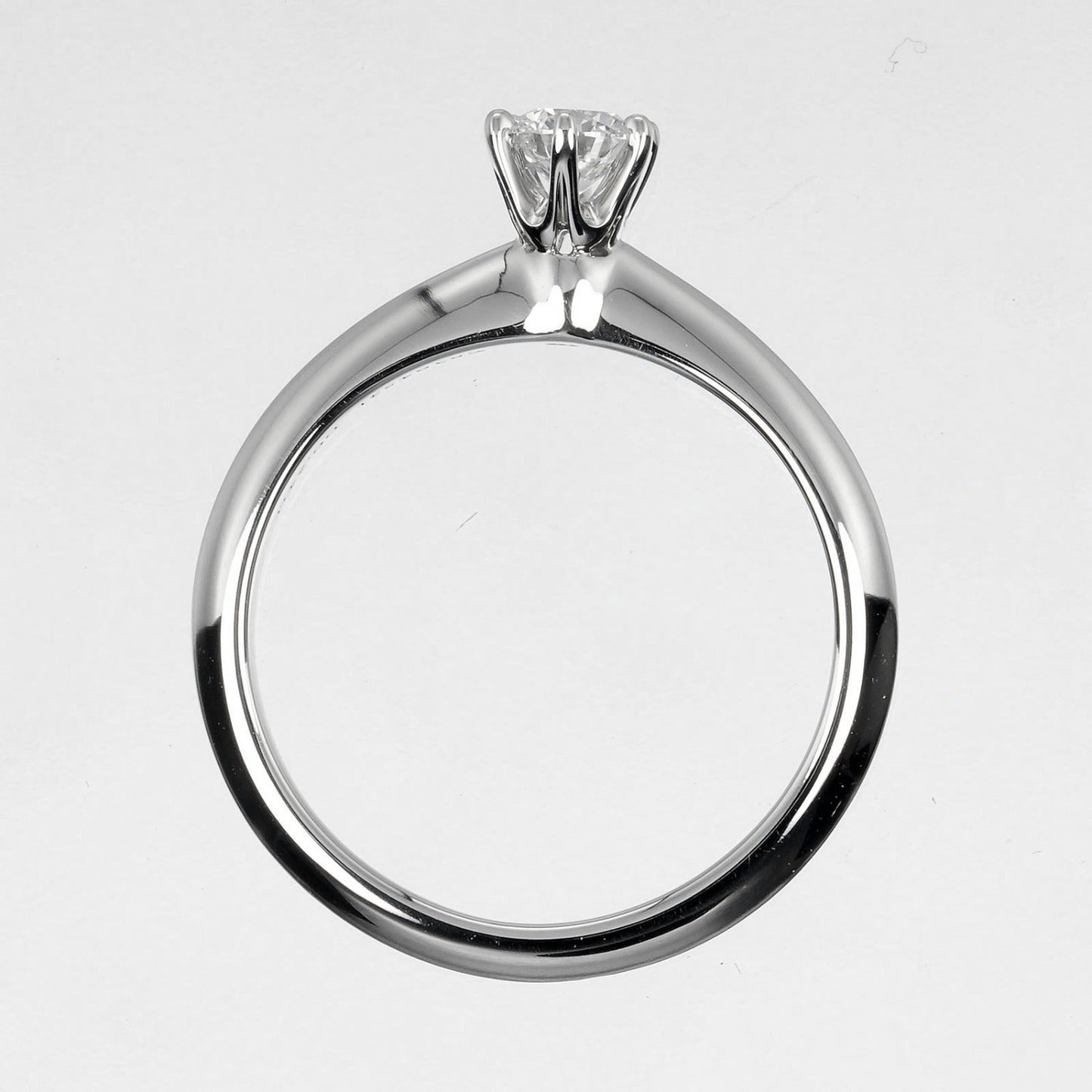 Tiffany&Co. Ring 0.24Ct Vs1/F/3Ex Pt950Platinum, Diamond Clear Silver Solitaire Women