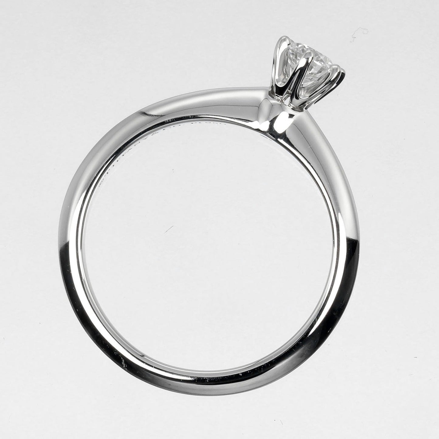 Tiffany&Co. Ring 0.24Ct Vs1/F/3Ex Pt950Platinum, Diamond Clear Silver Solitaire Women