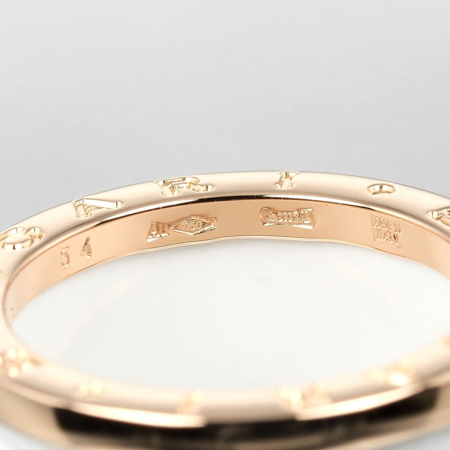 Bvlgari Ring K18 Pink Gold, Ceramic Gold Be Zero One B.Zero1 4 Bands Women 54