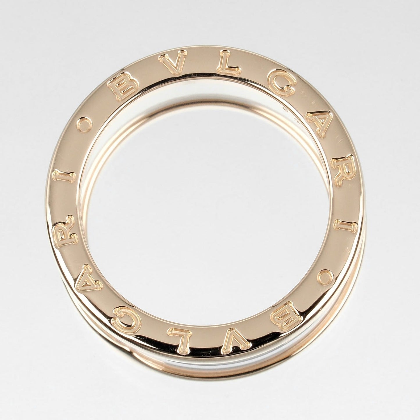 Bvlgari Ring K18 Pink Gold, Ceramic Gold Be Zero One B.Zero1 4 Bands Women 54
