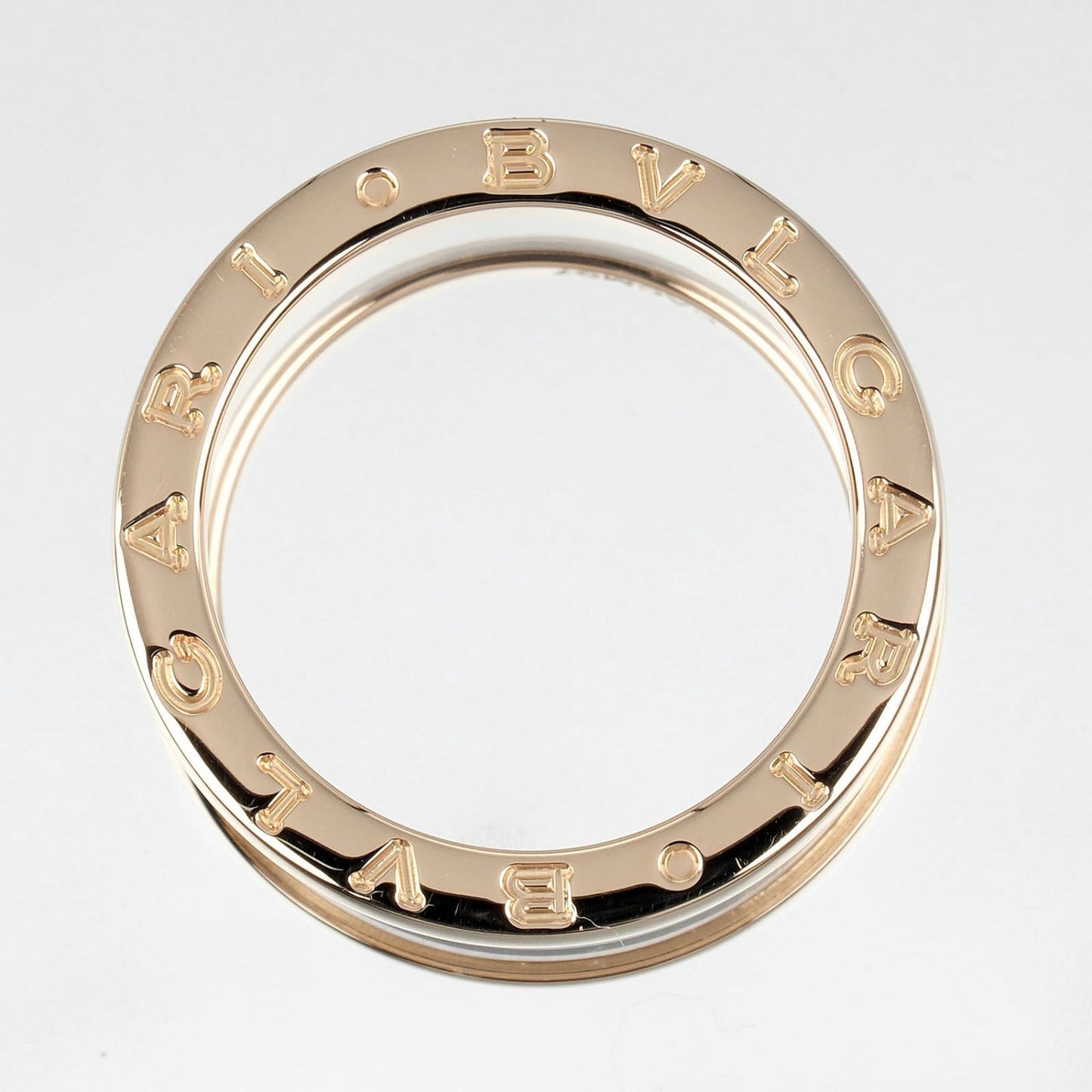 Bvlgari Ring K18 Pink Gold, Ceramic Gold Be Zero One B.Zero1 4 Bands Women 54