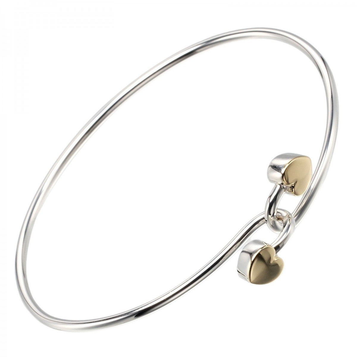 Tiffany&Co. Bracelet Silver925, K18 Yellow Gold Silver Double Heart