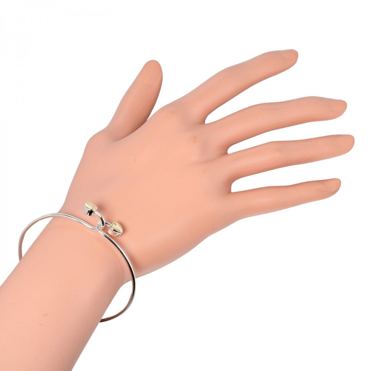 Tiffany&Co. Bracelet Silver925, K18 Yellow Gold Silver Double Heart