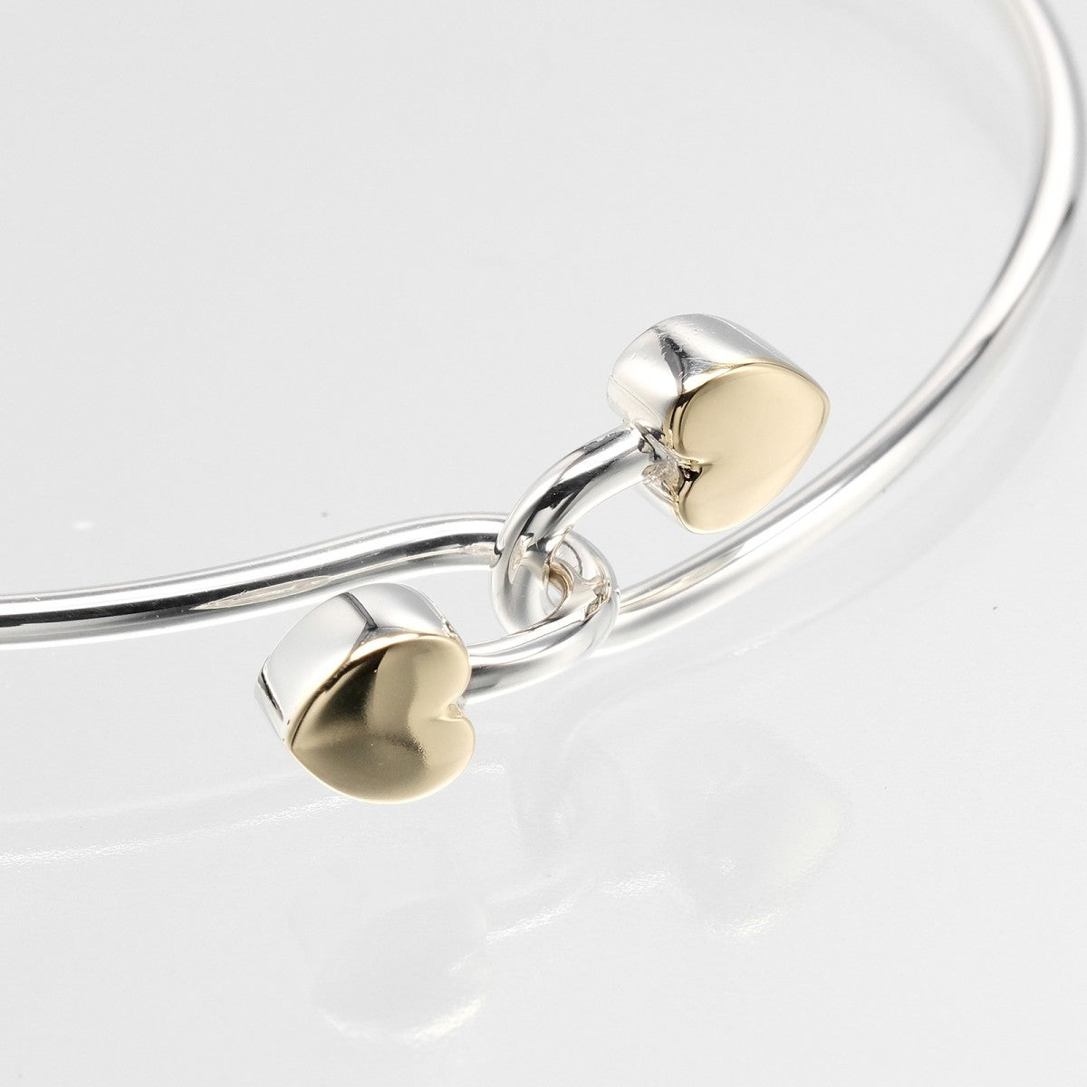 Tiffany&Co. Bracelet Silver925, K18 Yellow Gold Silver Double Heart