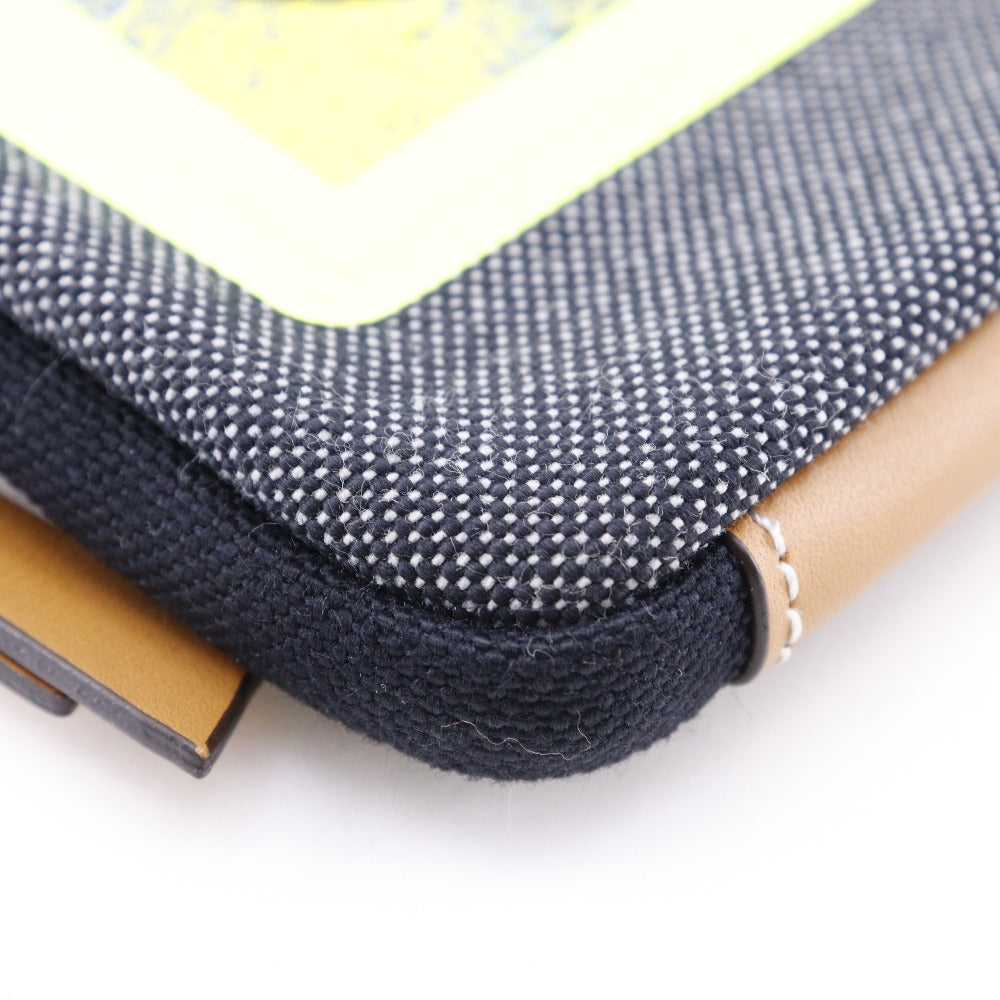 Loewe Pouch Canvas Gray/Yellow Phone Pouch Neck Pouch Loewe Nature Mens