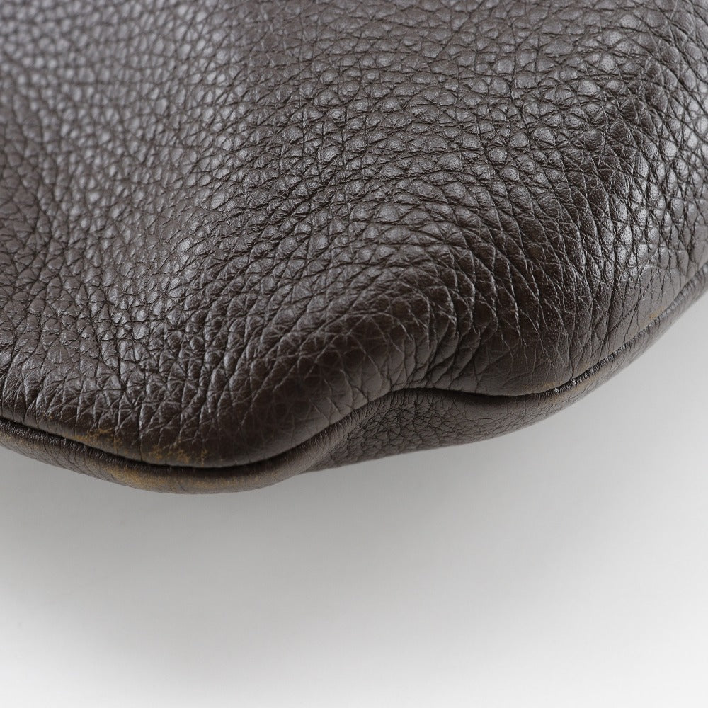 Prada Shoulder Bag Calfskin Brown One Belt Women