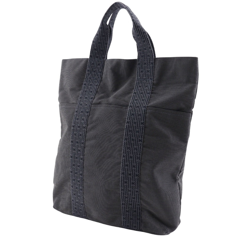 Hermes Handbag Nylon Canvas Gray Tote Bag Her Line Cabas Mens(Unisex)