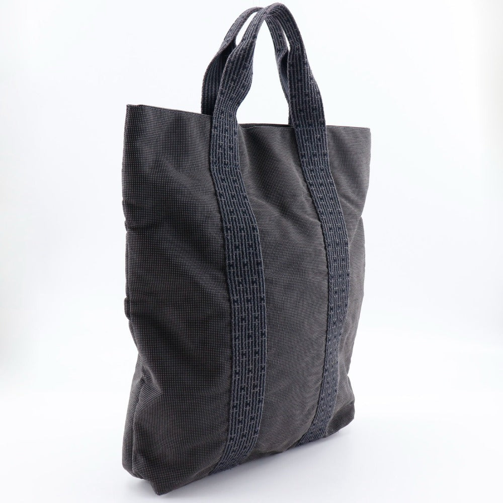 Hermes Handbag Nylon Canvas Gray Tote Bag Her Line Cabas Mens(Unisex)