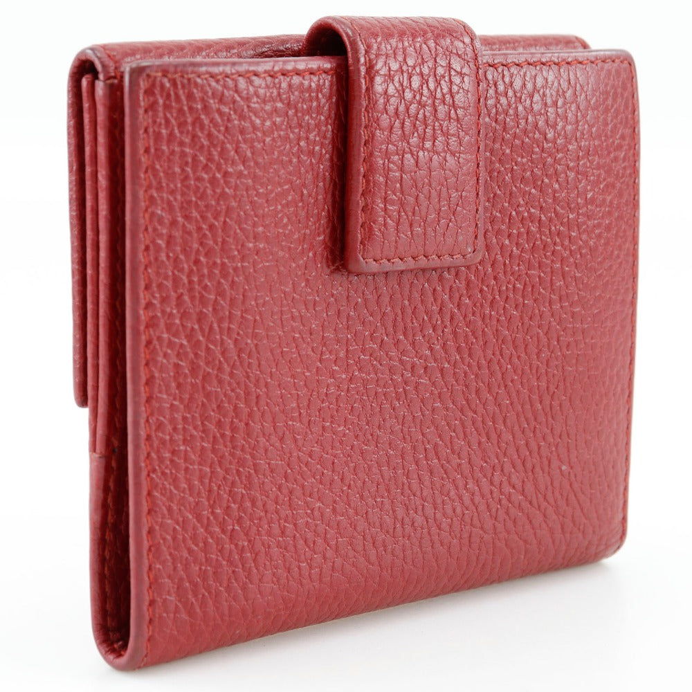 Gucci Bifold Wallet 456122 Leather Red Gg Marmont Women