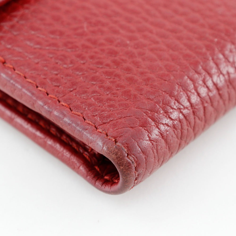 Gucci Bifold Wallet 456122 Leather Red Gg Marmont Women