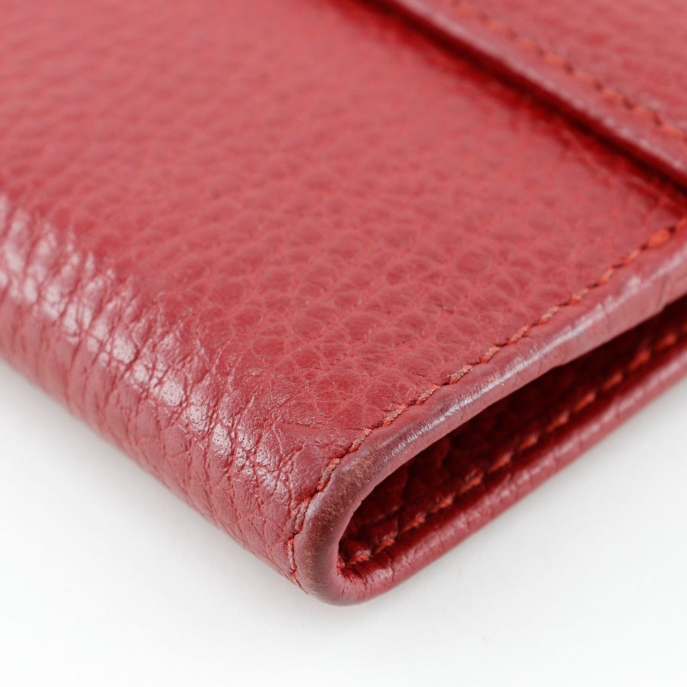 Gucci Bifold Wallet 456122 Leather Red Gg Marmont Women