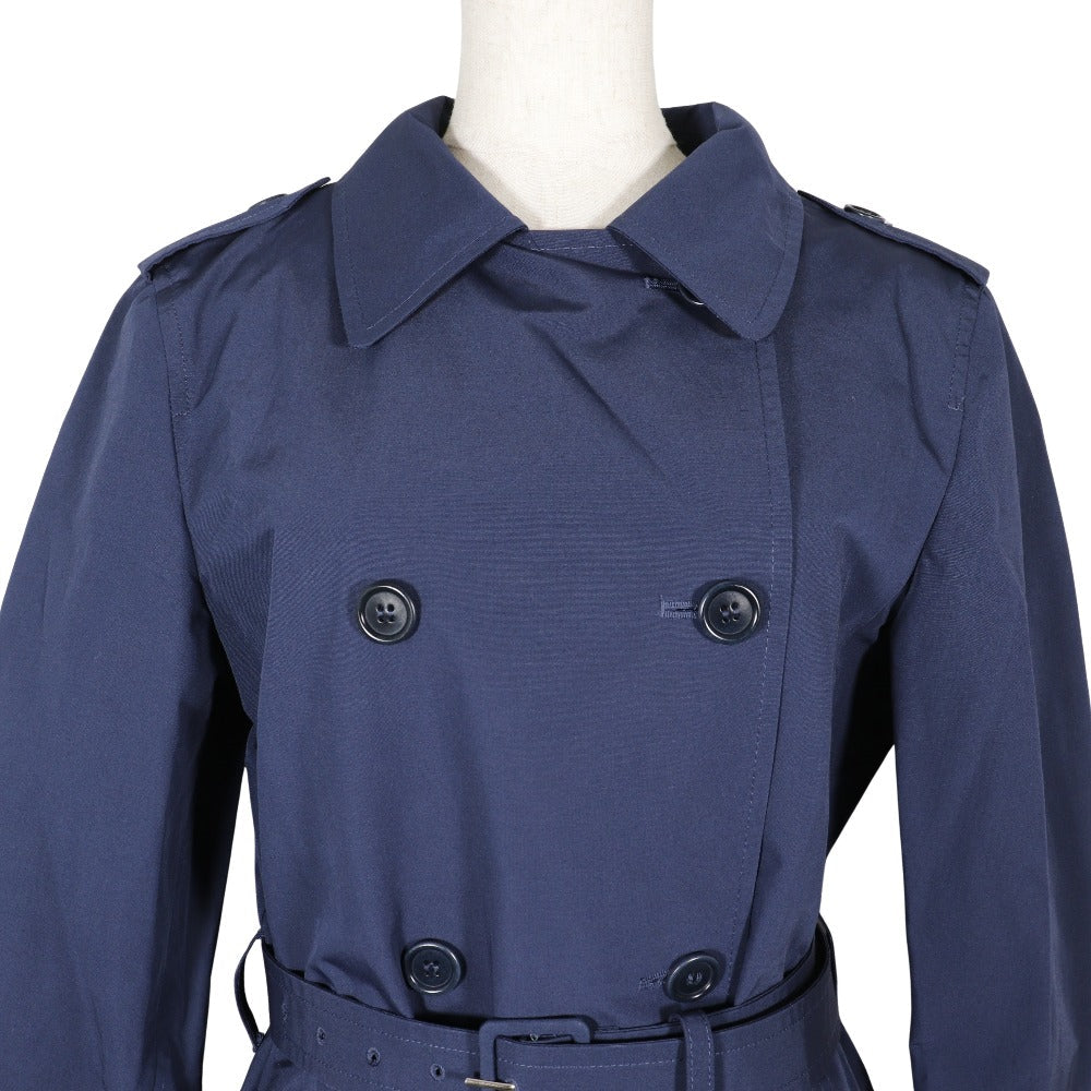 Prada Trench Coat 29Y278 Cotton, Polyester Navy Blue Women 38
