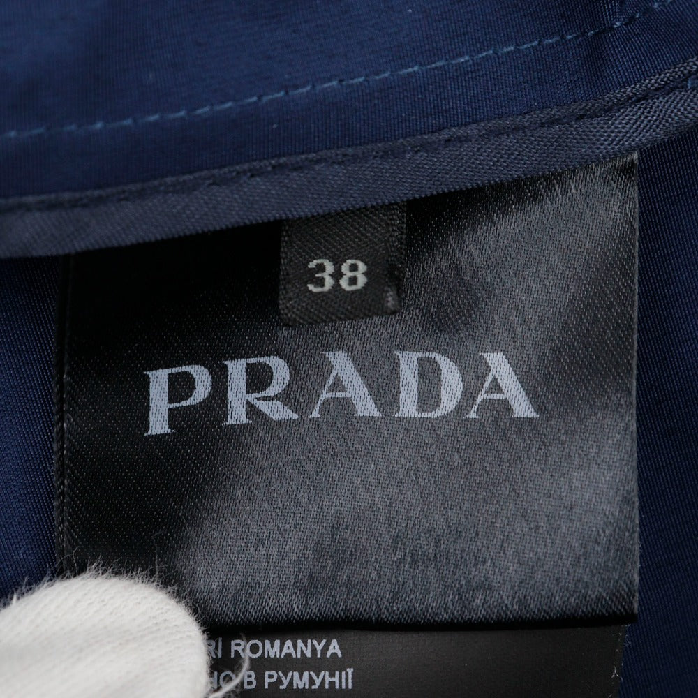 Prada Trench Coat 29Y278 Cotton, Polyester Navy Blue Women 38