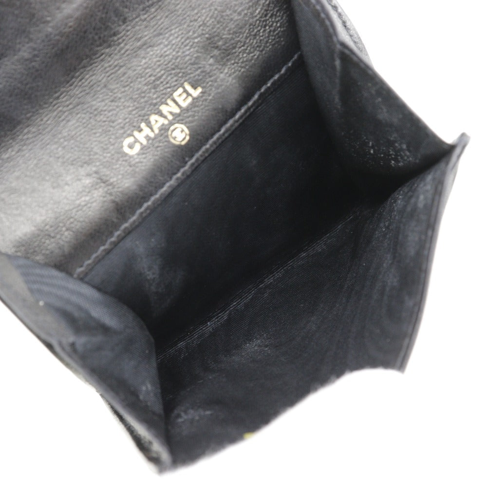 Chanel Coin Case Lambskin Black Vintage Coco Mark Women