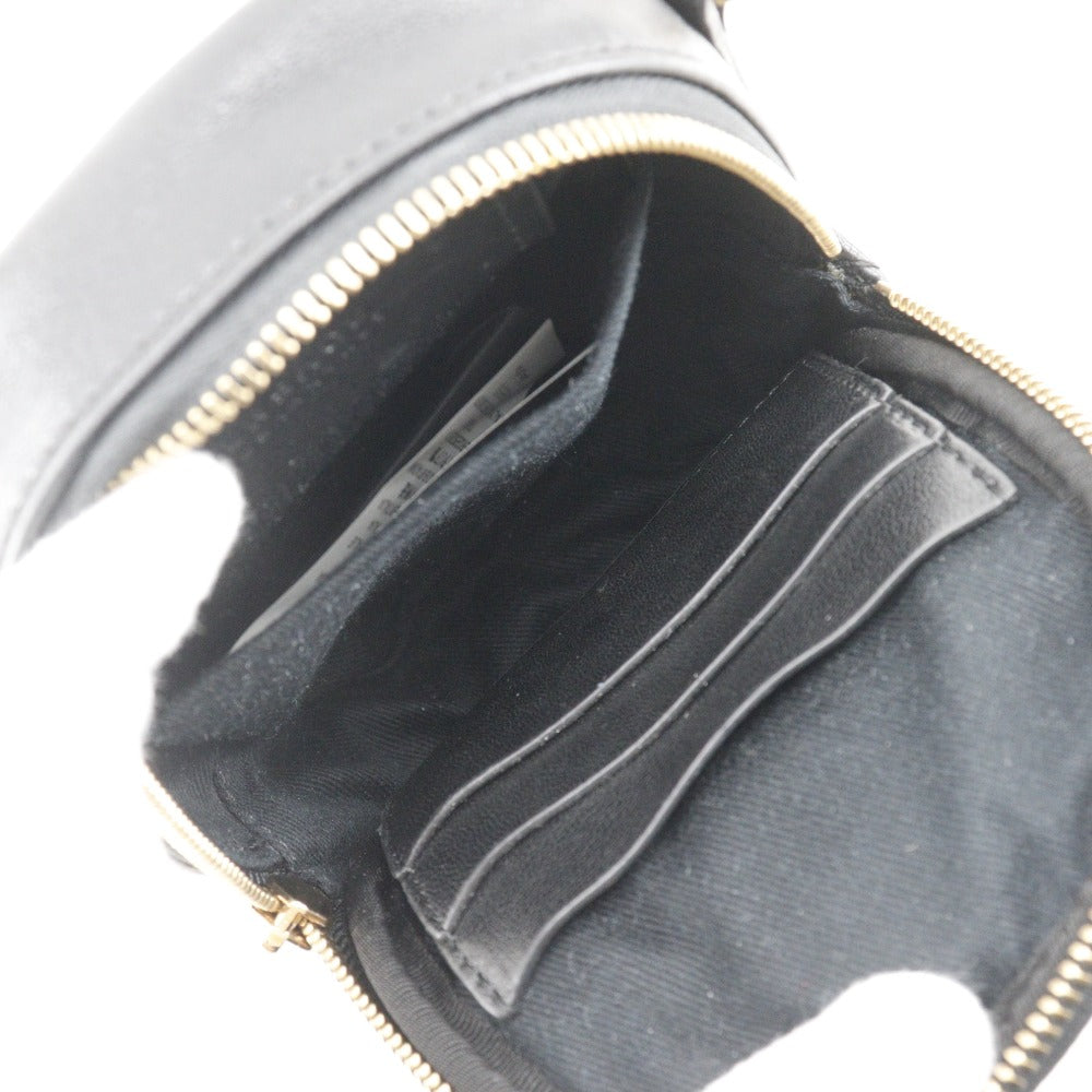 Versace Shoulder Bag Leather Black 2Way Belt Pouch Medusa Women
