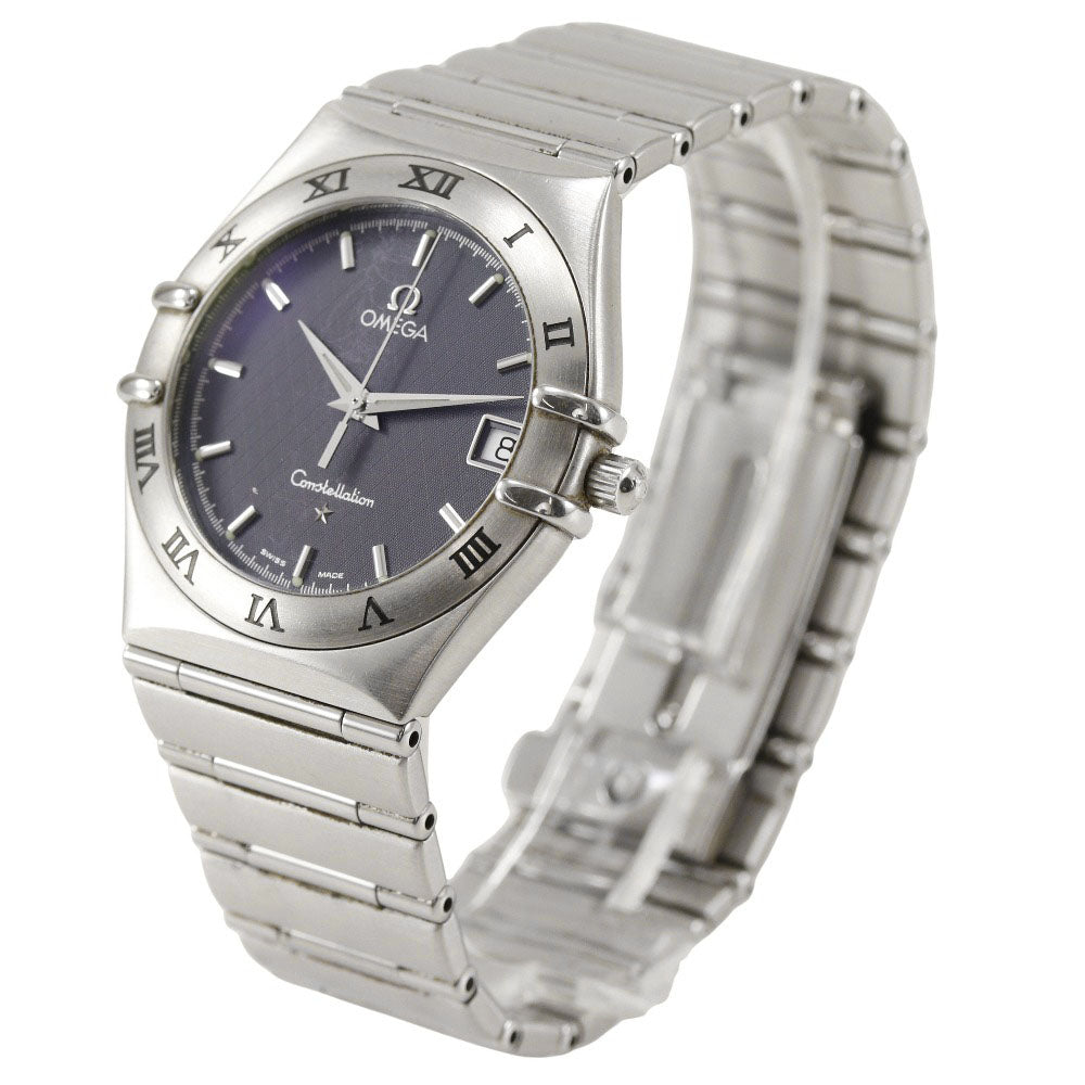 Omega Watches Quartz 1512.40 Stainless Steel Silver Constellation Navy Dial Mens