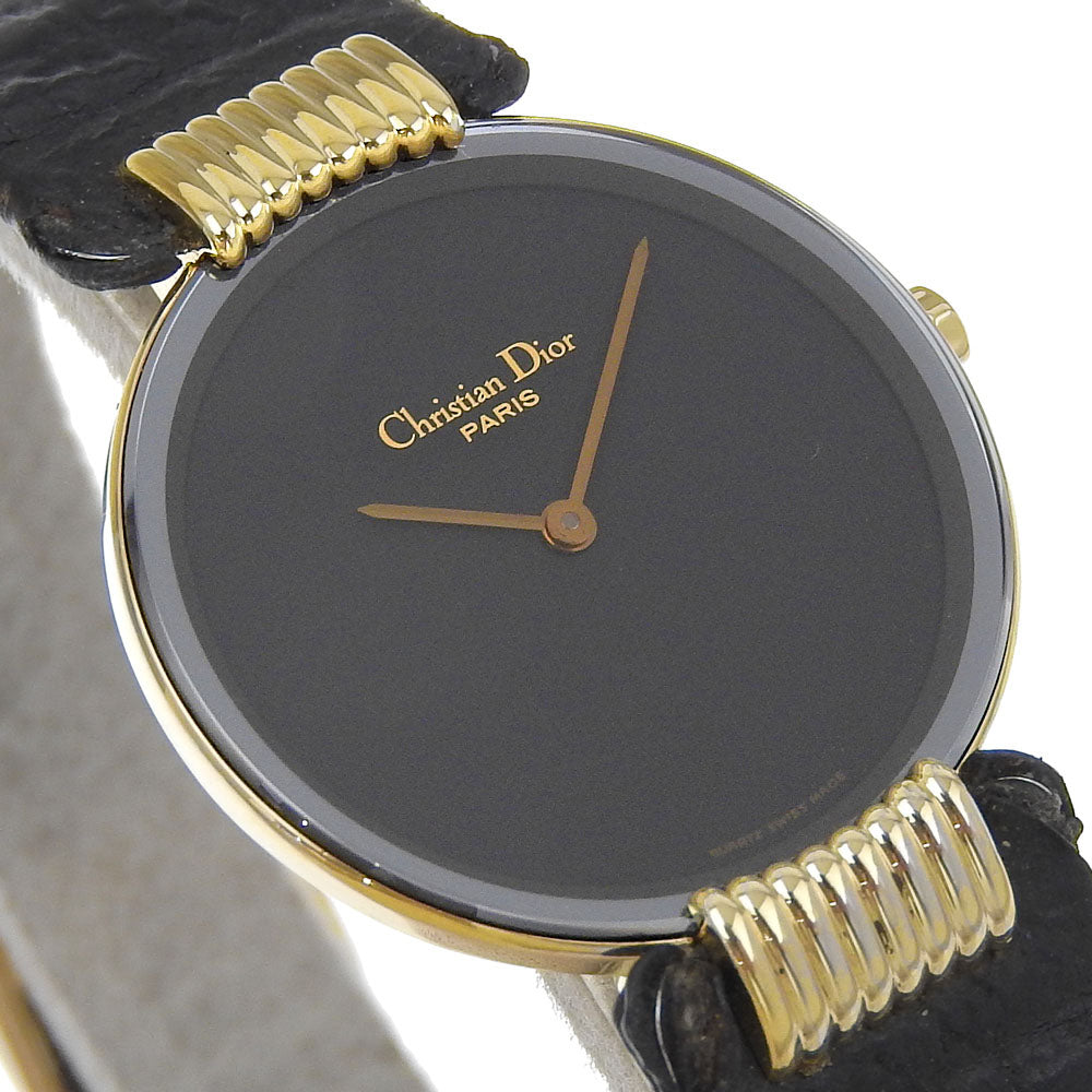 Christian Dior Watches Quartz 46153-3 Plated Gold Gold Bakira Black Dial Women