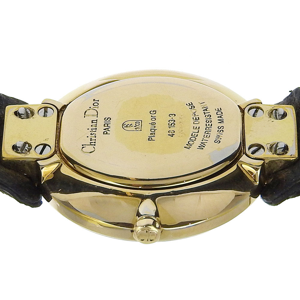 Christian Dior Watches Quartz 46153-3 Plated Gold Gold Bakira Black Dial Women