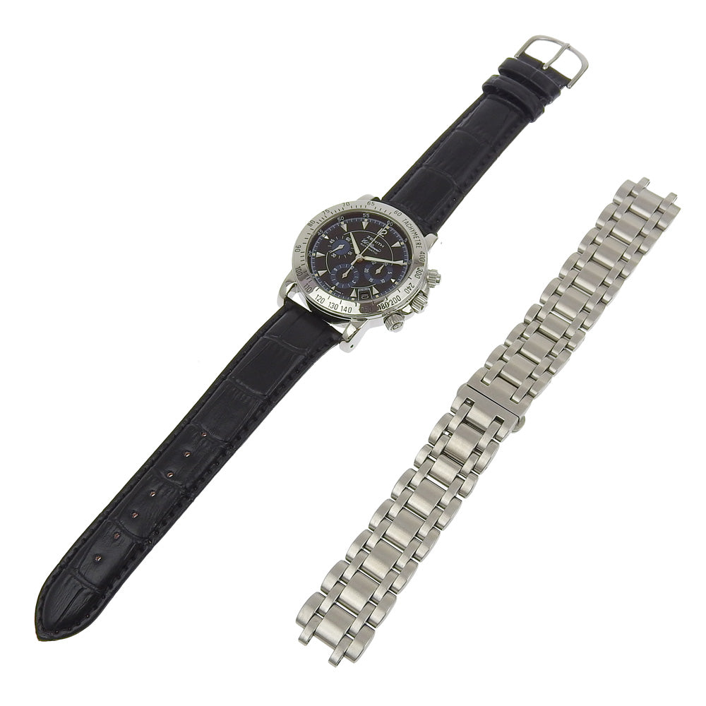 Zenith Watches Mechanical Automatic 02.0461.400 Stainless Steel , Embossed Leather Silver Cal.400