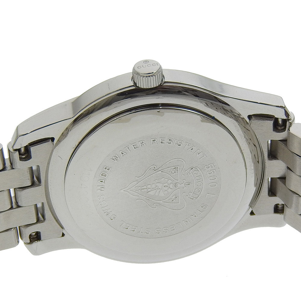 Gucci Watches Quartz 5500L Stainless Steel Silver G Class Black Dial Women
