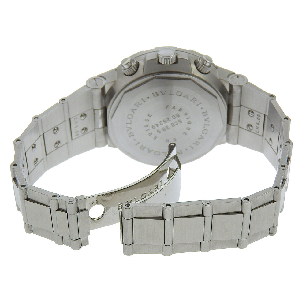 Bvlgari Watches Mechanical Automatic Scb38S Stainless Steel Silver Diagonoscouba Black Dial Mens