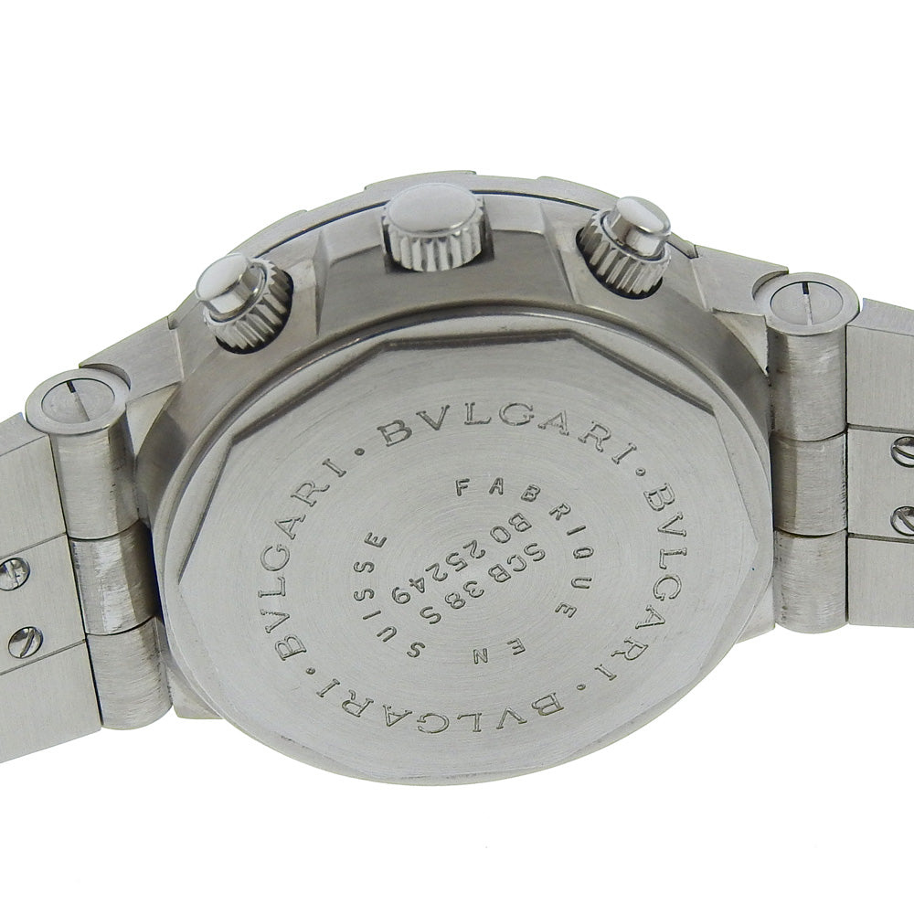Bvlgari Watches Mechanical Automatic Scb38S Stainless Steel Silver Diagonoscouba Black Dial Mens