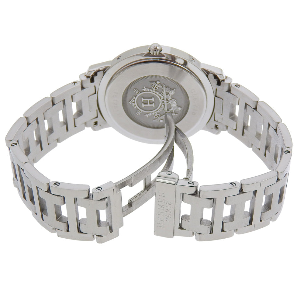 Hermes Watches Quartz Cl6.710 Stainless Steel Silver Clipper White Dial Mens