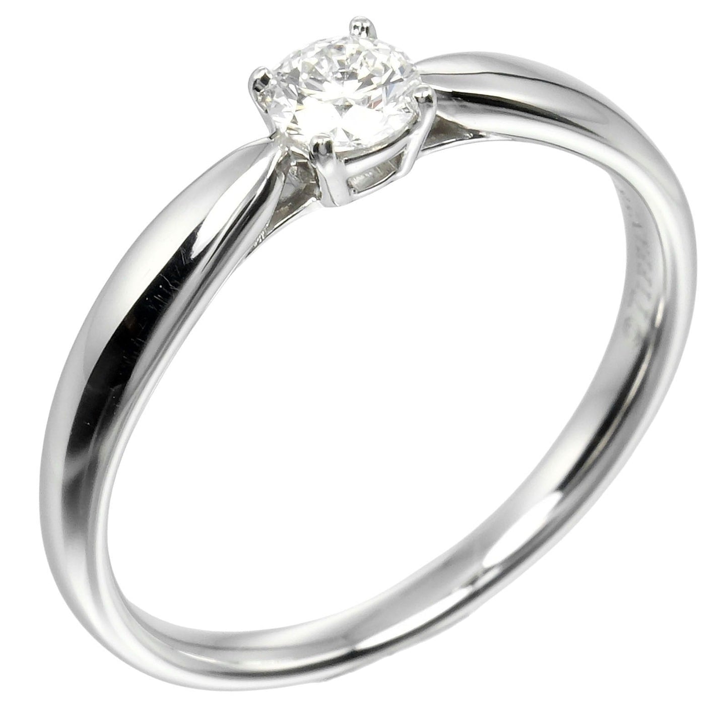 Tiffany&Co. Ring 0.24Ct Pt950Platinum, Diamond Silver Harmony Solitaire Women