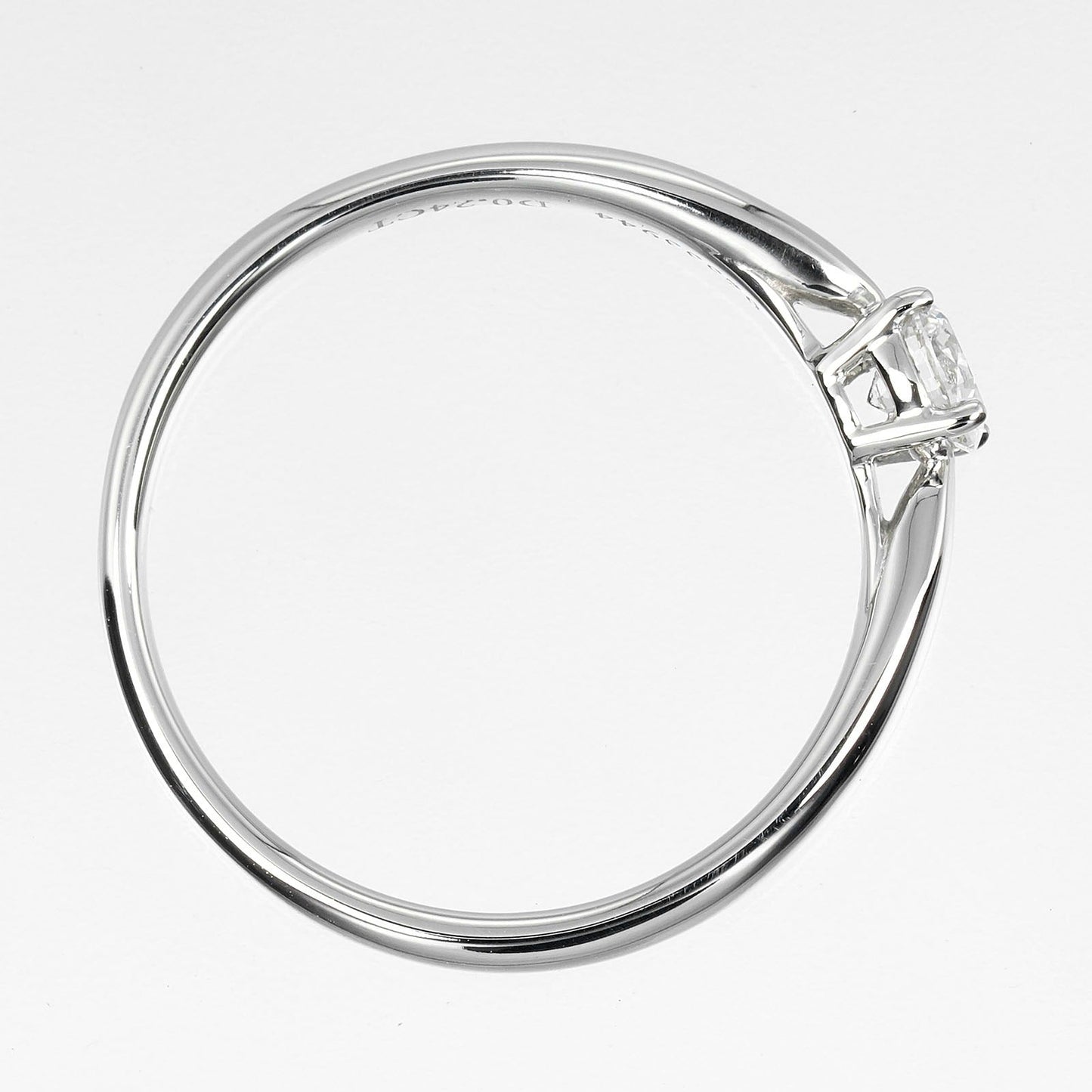 Tiffany&Co. Ring 0.24Ct Pt950Platinum, Diamond Silver Harmony Solitaire Women